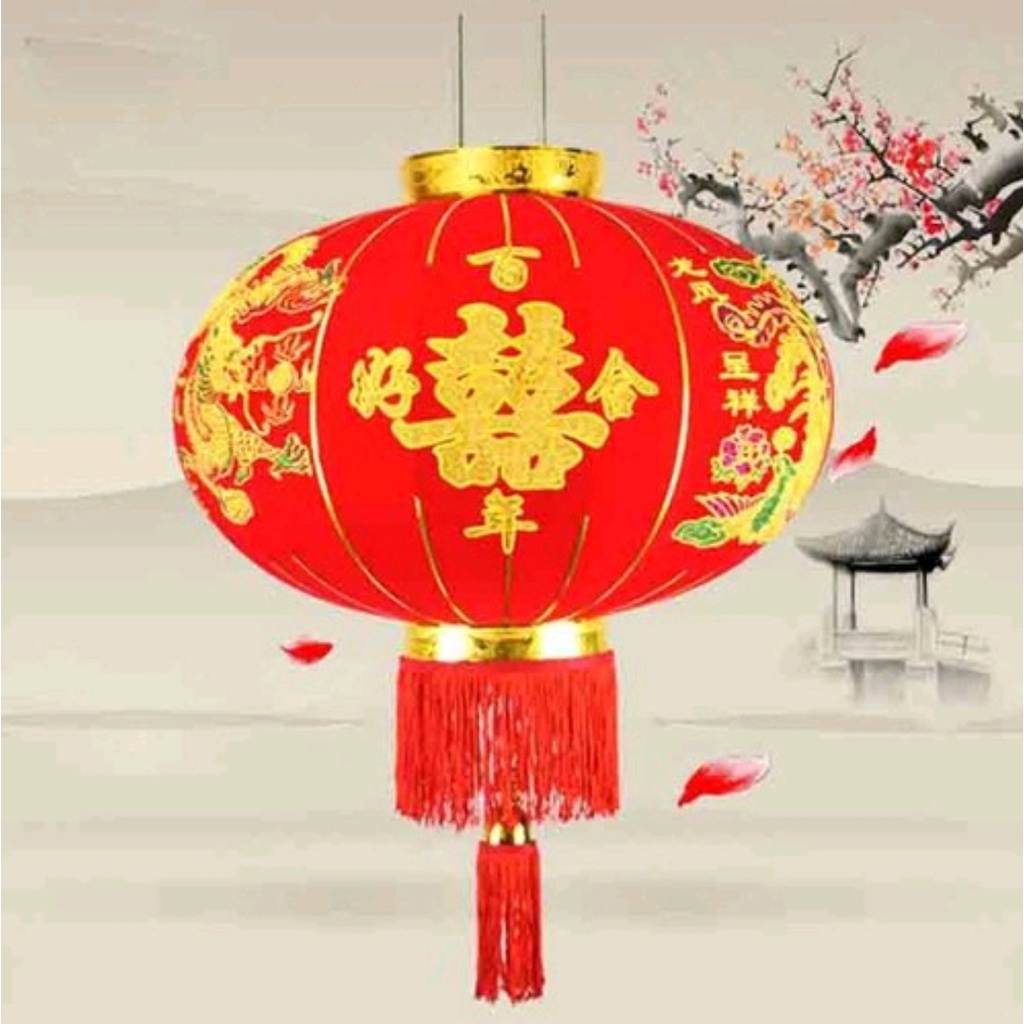 [ Xả Kho] Đèn Lồng Vải Nhung Treo Tết  Size 60cm- 80cm -100cm