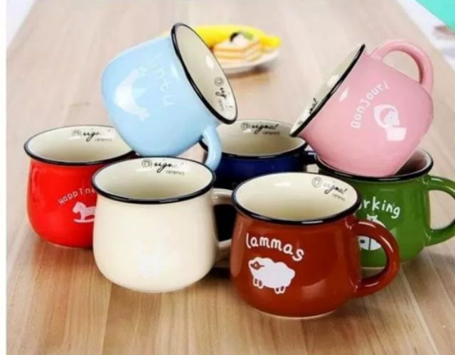 Cốc sứ cà phê, trà in logo nhiều màu