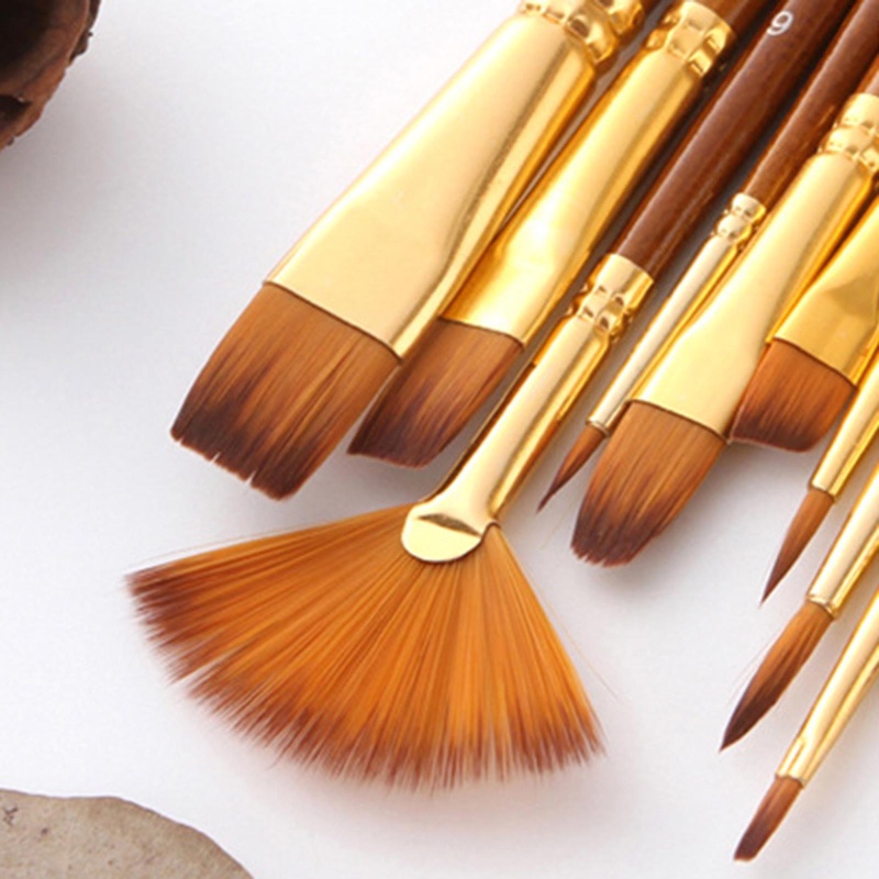 Set 10 Cọ Vẽ Tranh Đầu Tròn Chuyên Nghiệp