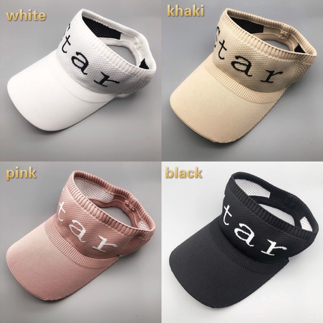 Capless sun hat with cute letters for men and women