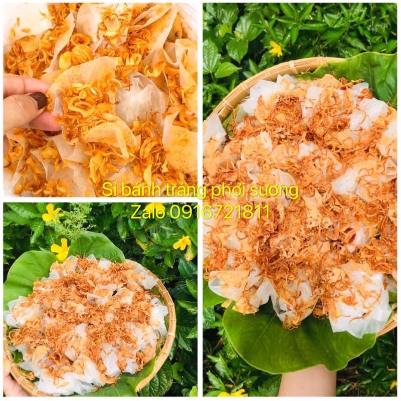 0.5kg bánh tráng tròn phơi sương dẻo+100g muối nhuyễn+100g hành phi