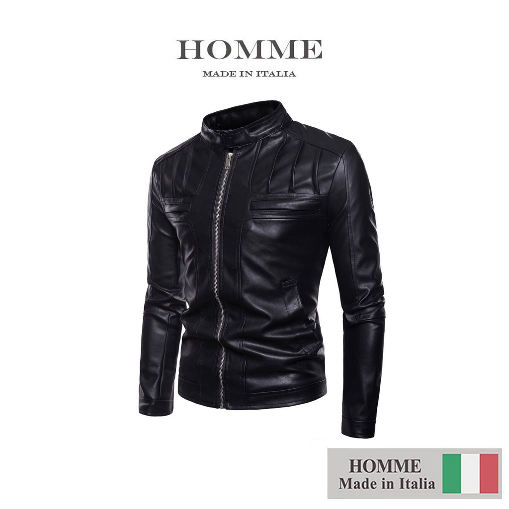 Áo khoác da Homme La Rousse - Men's Synthetic Leather Jacket