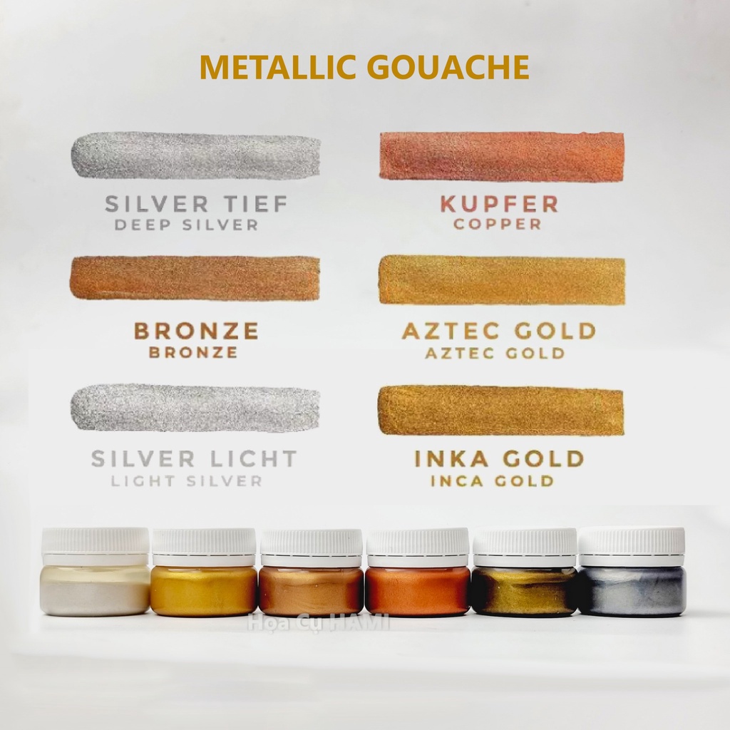 Set Gouache Sonnet Metallic 6 Lọ - 20ml/Lọ