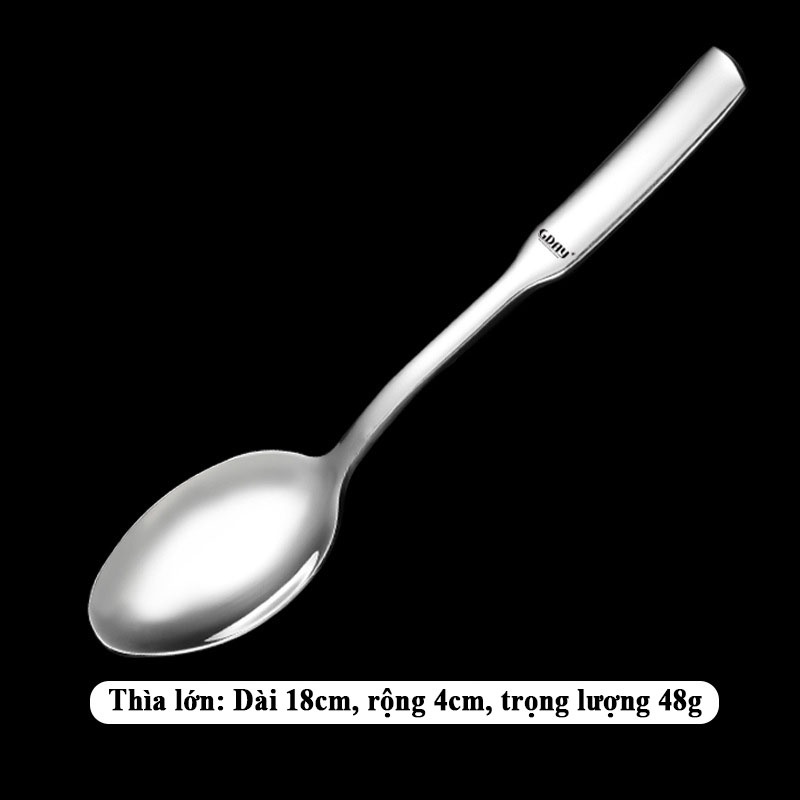 Thìa, muỗng ăn cơm cháo súp inox 304 hàng cao cấp, tiện dụng - LOKING