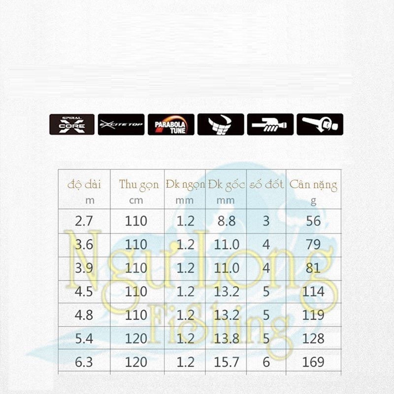 Cần cây tay Địa Chấn 3H chuyên Rô Diếc tặng ngọn phụ