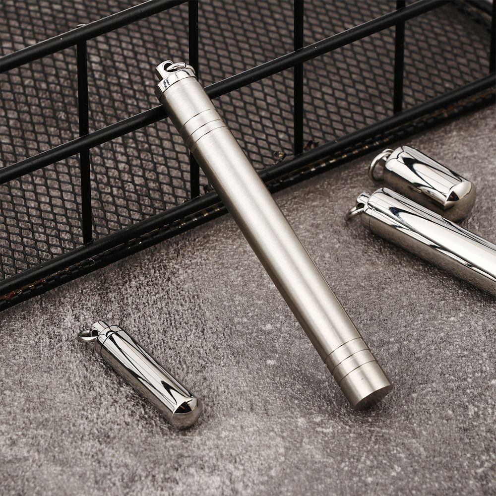 Ống xi lanh thép không gỉ đựng nước hoa tro cốt hình dạng viên nang dành cho làm mặt dây chuyền