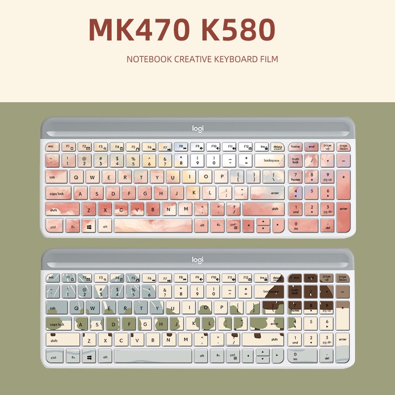 Tấm Lót Bảo Vệ Bàn Phím Bluetooth Không Dây Logitech MK470 K580 Họa Tiết Hoa Hoạt Hình Dễ Thương Tiện Dụng