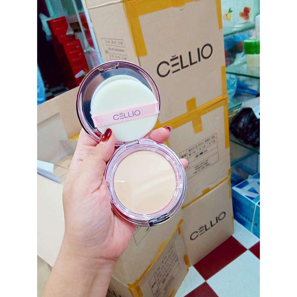 [Chính Hãng 100%] (Hồng) Phấn Cellio 2 lõi Ex Collagen Two way Cake SPF 30 PA+++