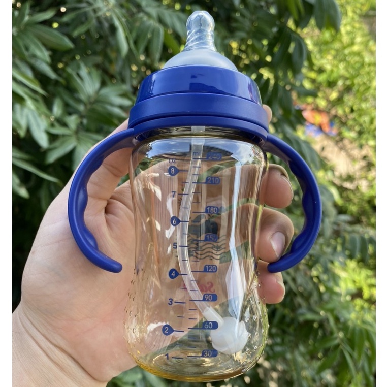 Bình sữa Sami Baby tặng kèm tay cầm và van chống sặc dung tích 240ml