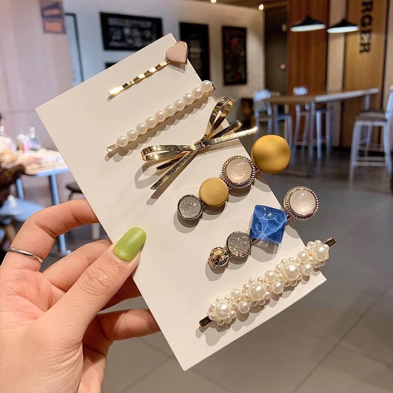 Kẹp tóc đính đá  ❤️[Set 5 chiếc]❤️Cặp tóc mái -đẹp siêu hot TT212