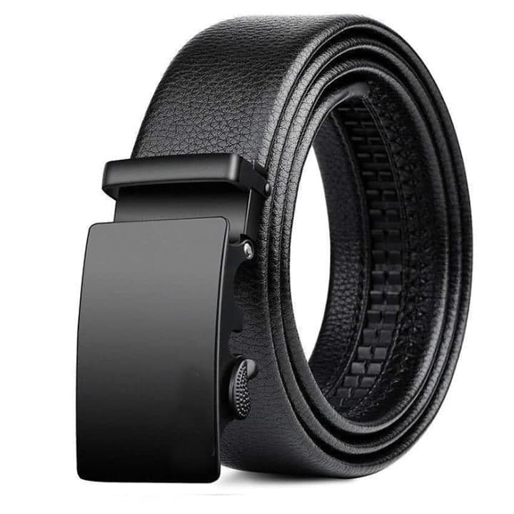 Thắt lưng nam da, dây nịt nam khóa tự động đen trơn MALTRIK chất da cao cấp