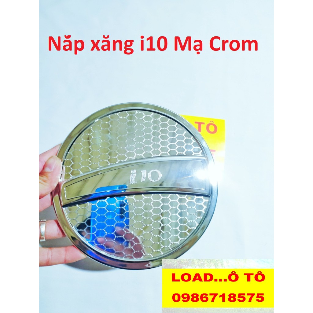Ốp nắp bình xăng xe Hyundai I10 2022-2016 Nhựa ABS Mạ Crom Sáng Bóng