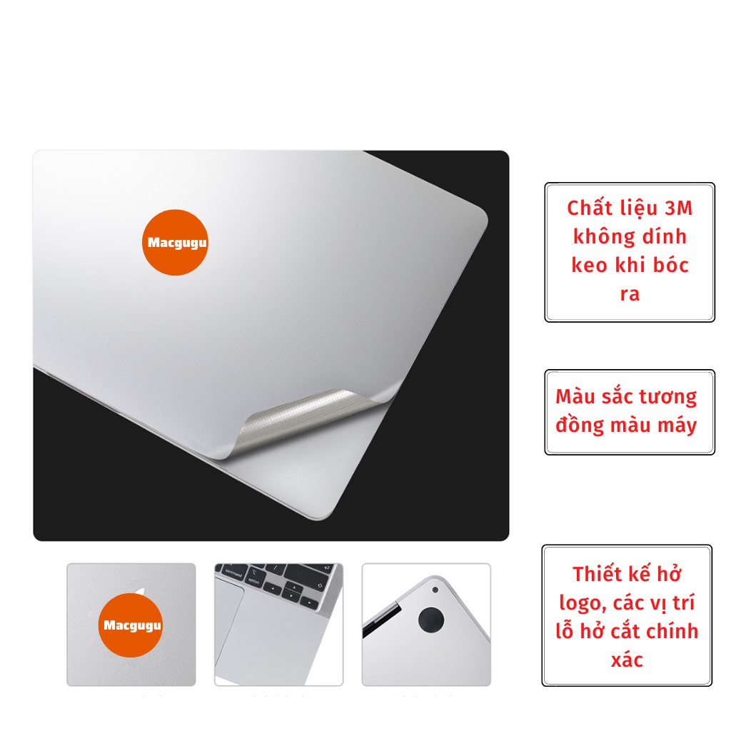 Bộ dán chính hãng JRC 5in1 cho New Macbook Pro, Macbook air, Macbook M1-DÁN TỪ TÍNH KHÔNG DÍNH KEO-TẢN NHIỆT TỐT