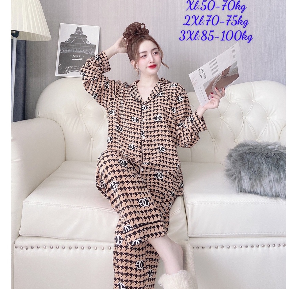Đồ bộ bigsize tay dài 50-100 Cổ sen sang chảnh mặc nhà cho nữ | BigBuy360 - bigbuy360.vn