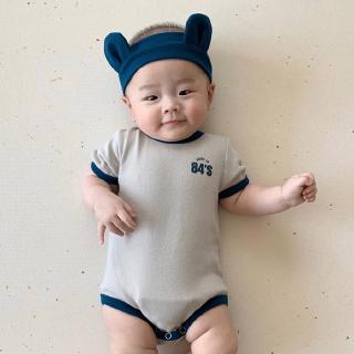 Jumpsuit Cotton Ngắn Tay + Băng Đô Cho Bé Trai