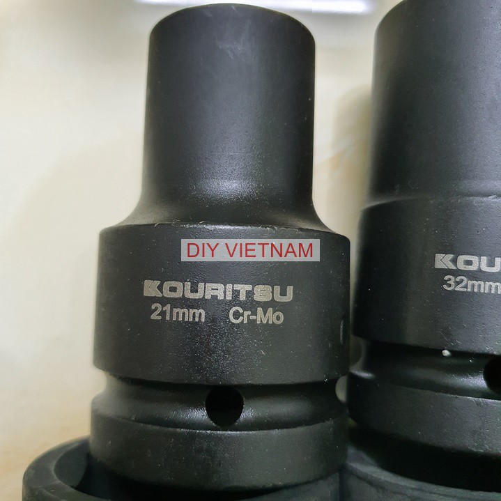 Tuýp dài đầu 1 inch Kouritsu Nhật Bản đủ cỡ từ 21-48mm, dài 9cm, Bảo hành 24 tháng