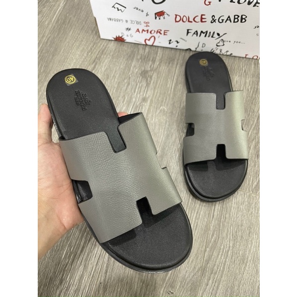 Dép nam chữ H chất da bò thật cam kết