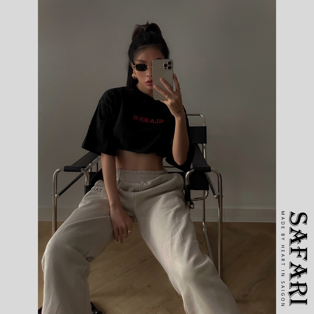 Áo thun GLAMOUR tay lỡ nam nữ unisex form rộng SAFARI T01