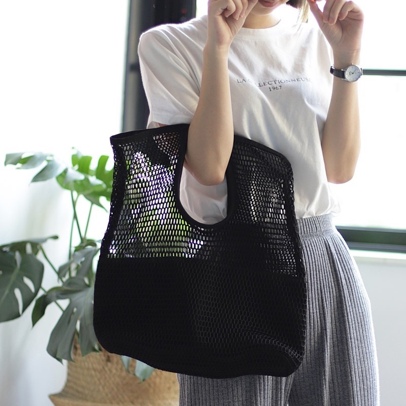 Túi Xách tote Chất Liệu canvas Phối Lưới Phong Cách Hàn Quốc Thời Trang Cho Nữ Gylb583