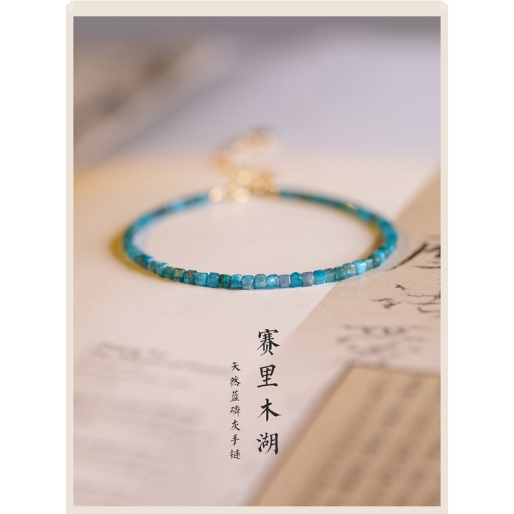 Vòng Đeo Tay Chuỗi Hạt Đá Apatite Tự Nhiên Siêu Cao Cấp Thời Trang Cho Nữ