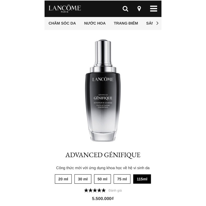 Tinh chất Lancôme Advanced Génifique Youth Activating Concentrate 115ml