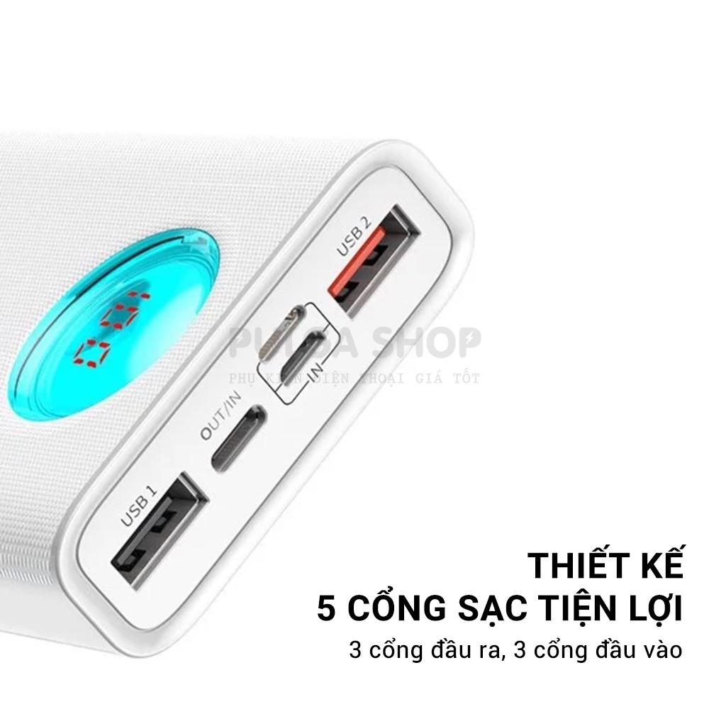 Pin Sạc Dự Phòng Sạc Nhanh 18W Baseus Dung Lượng Cao 20000mAh - Trang Bị Màn Hình LED - Hỗ Trợ PD3.0/QC3.0 - Chính Hãng