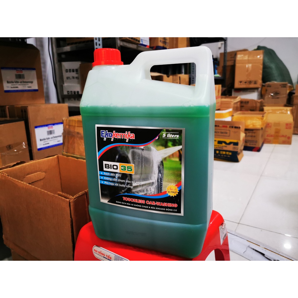 Nước Rửa Xe Không Chạm Tẩy Khoang Máy BIO 35 Ekokemika 5L Tặng Khăn Kèm Bao Tay