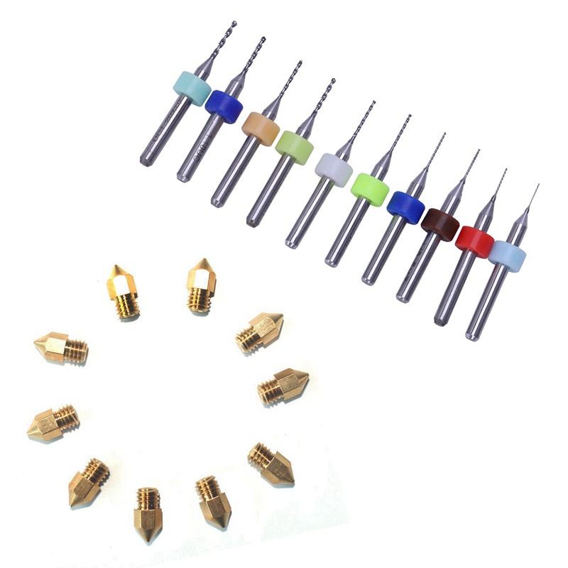 10pcs MK8 Extruder Nozzle For 3D Printer 0.2 0.4mm 0.6mm 0.8mm 1.0mm