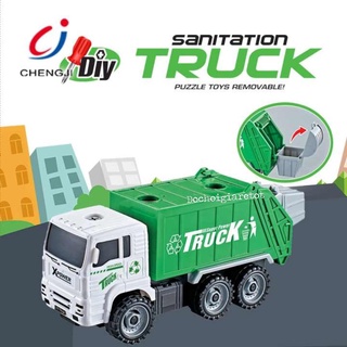 [Có Video Thật] Xe Đồ Chơi Chở Rác Chạy Trớn Có Thể Tháo Lắp Kèm Bộ Tua Vít Đa Năng