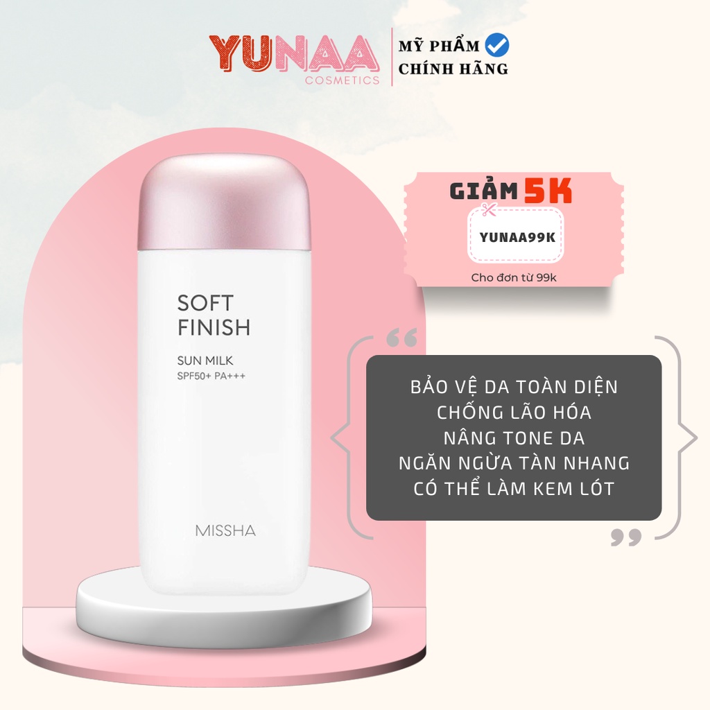 Kem Chống Nắng Missha Soft Finish Sun Milk SPF50 70ML