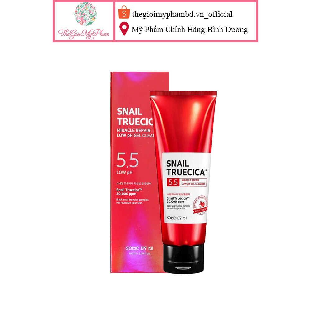 Sữa Rửa Mặt Chiết Xuất Ốc Sên Some By Mi Snail Truecica Miracle Repair Low pH 5.5 Gel Cleanser 100ml