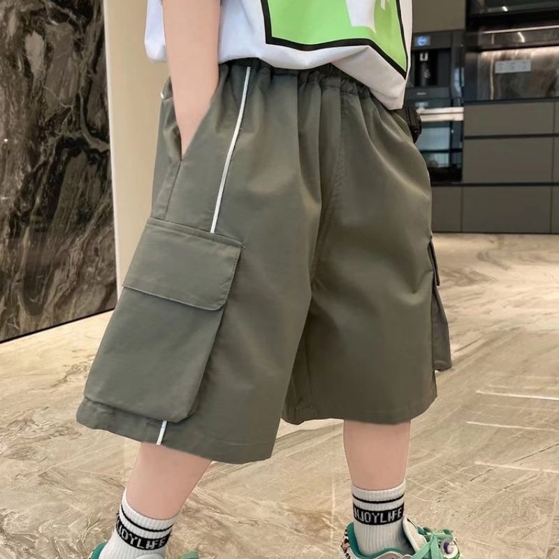Quần short BXPB cotton dáng suông rộng phối túi lớn thoải mái cá tính cho bé trai 3-15 tuổi