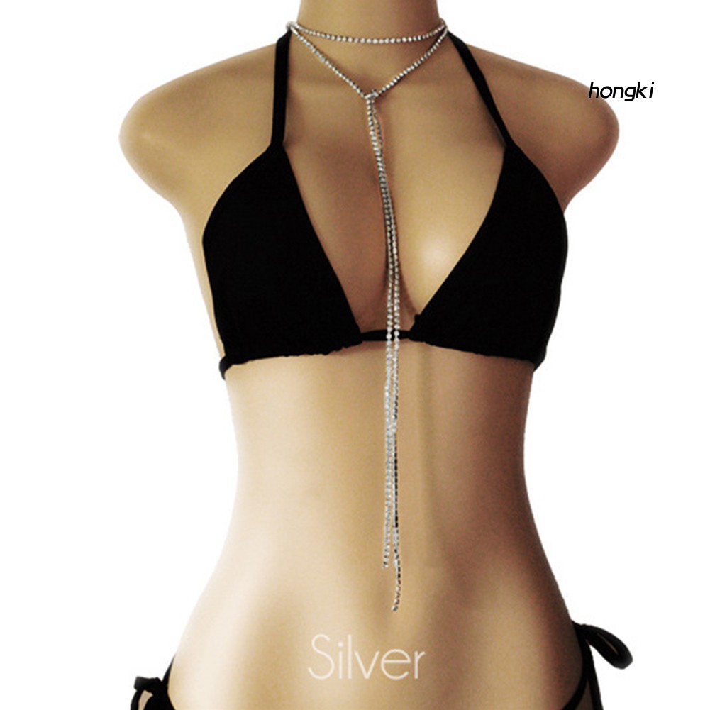 Vòng cổ choker dài đính đá lấp lánh thời trang cho nữ