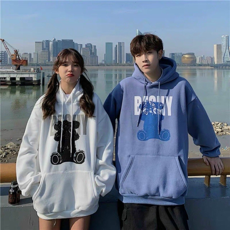 [Ảnh Thật]Áo khoác Hoodie Bechy Chất Nỉ Bông Form rộng Unisex Nam Nữ Couple