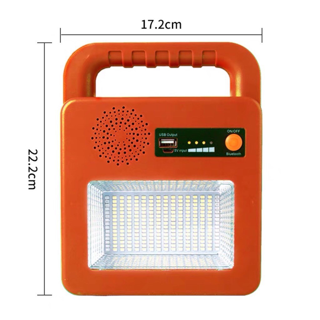 Đèn Pin Đa Năng Cầm Tay Năng Lượng Mặt Trời ⚡️𝐅𝐑𝐄𝐄 𝐒𝐇𝐈𝐏⚡️ Tích Hợp Loa Bluetooth, Cổng USB, Sạc Điện Thoại
