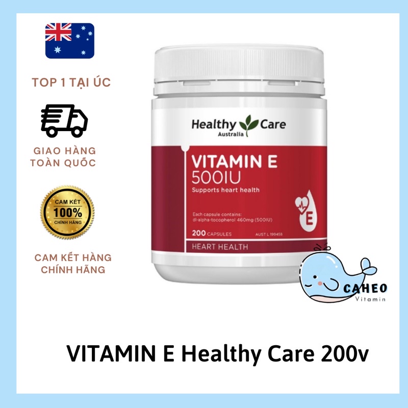 Vitamin E Healthy Care Úc 200 viên