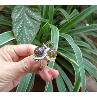 Nhẫn hổ phách đổi màu thời trang