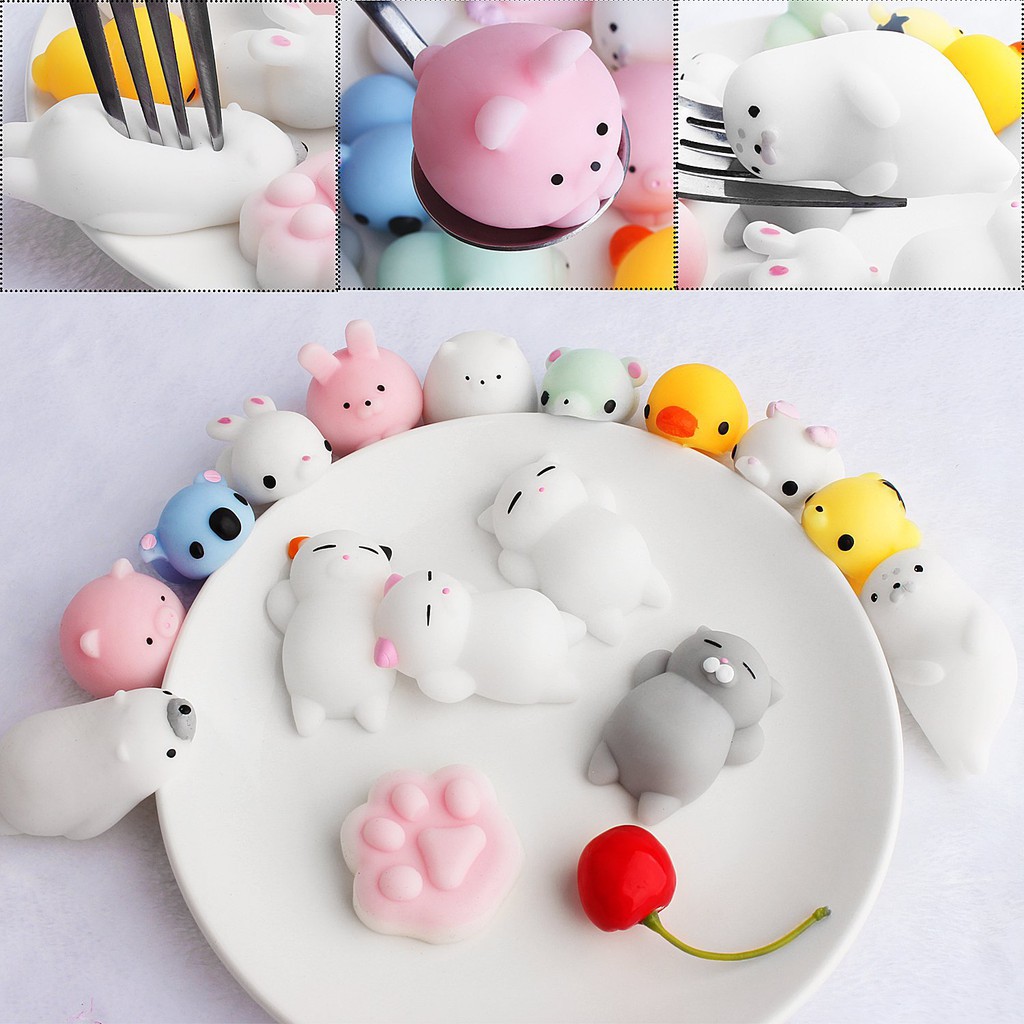 Mochi, Squishy thú dẻo dễ thương, combo 10 con không trùng, hàng nhập y hình 100%  shop khobansilc