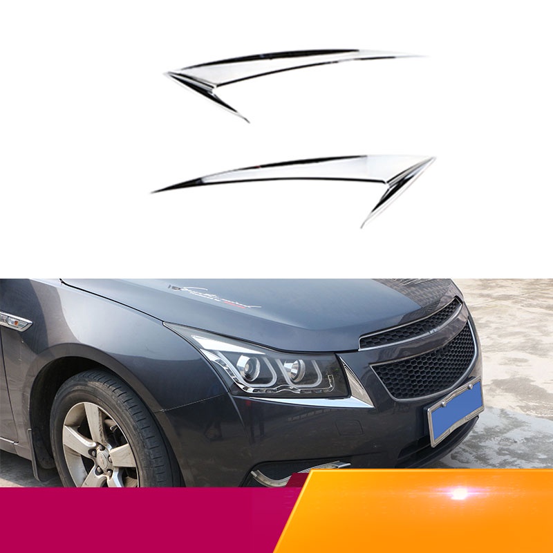 Set 2 Miếng Dán Trang Trí Đèn Pha Xe Hơi Chevrolet Chevy Cruze 2009-2014
