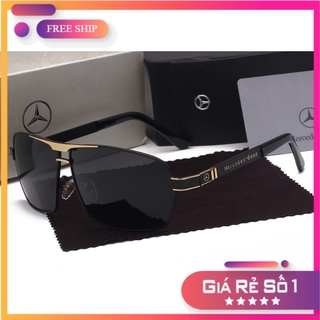 Kính mắt nam Mercedes gọng vàng vuông cực đẹp [FREE SHIP]
