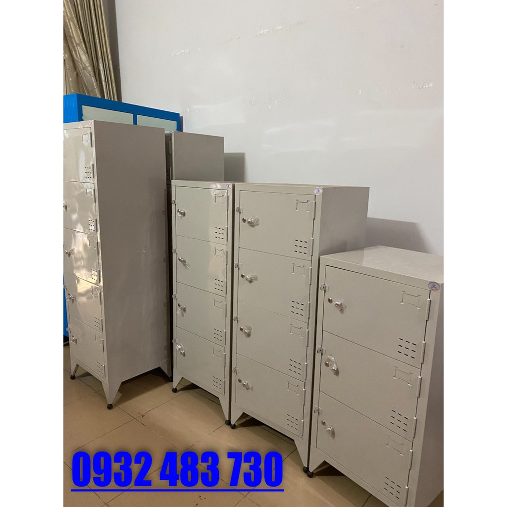 Tủ sắt hồ sơ locker 3 tầng sơn tĩnh điện sắt dày cứng cáp 1mx45x46