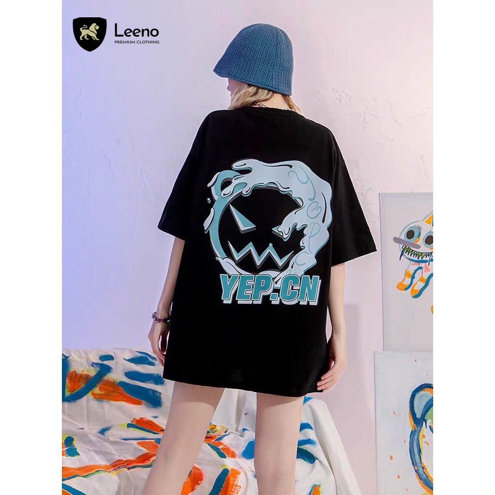 Áo thun tay lỡ cotton 100% - Áo phông unisex form rộng in hình chính hãng Leeno | BigBuy360 - bigbuy360.vn