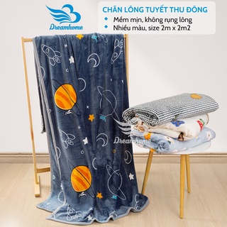 Chăn lông tuyết, chăn nhung tuyết sữa thu đông 1 lớp, mền lông tuyết size 2mx2m2
