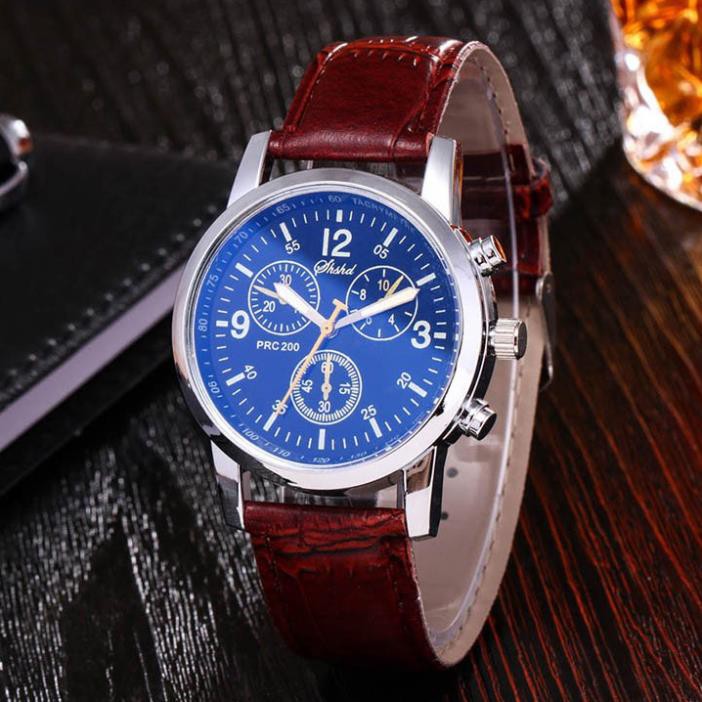 Đồng hồ nam dây da SHSHD đồng hồ nam đẹp viền thép thời trang