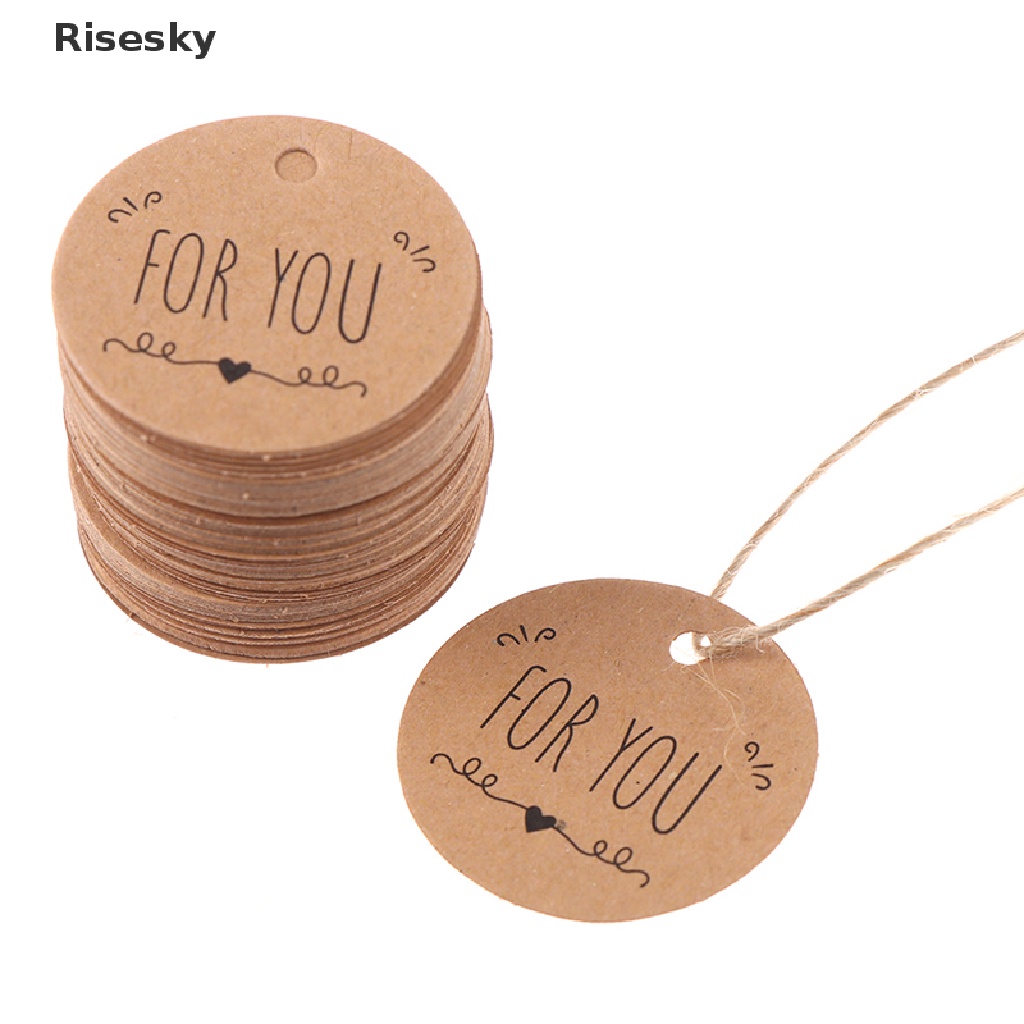 100 Thẻ nhãn giấy kraft in chữ &quot;For you&quot; dùng để trang trí gói quà