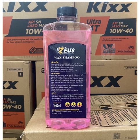 Xà Bông Rửa Xe Bọt Tuyết Zeus Wax Shampoo 1L , Bóng Sơn Ít Bám Bụi