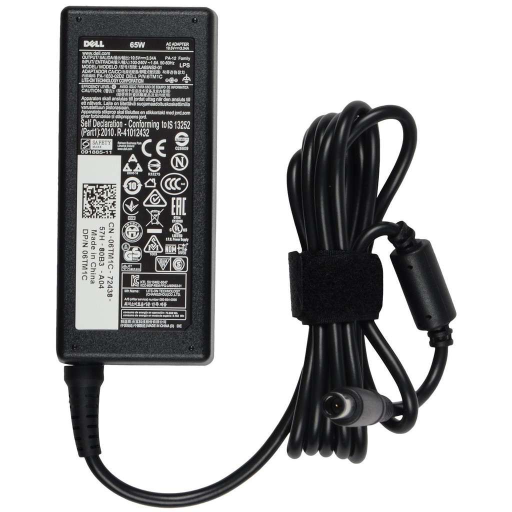 (ADAPTER) SẠC LAPTOP DELL 19.5V-3.34A (65W) (Đầu Kim Lớn) kích thước đầu ghim (ADAPTER) SẠC 7.4 x 5.0 mm