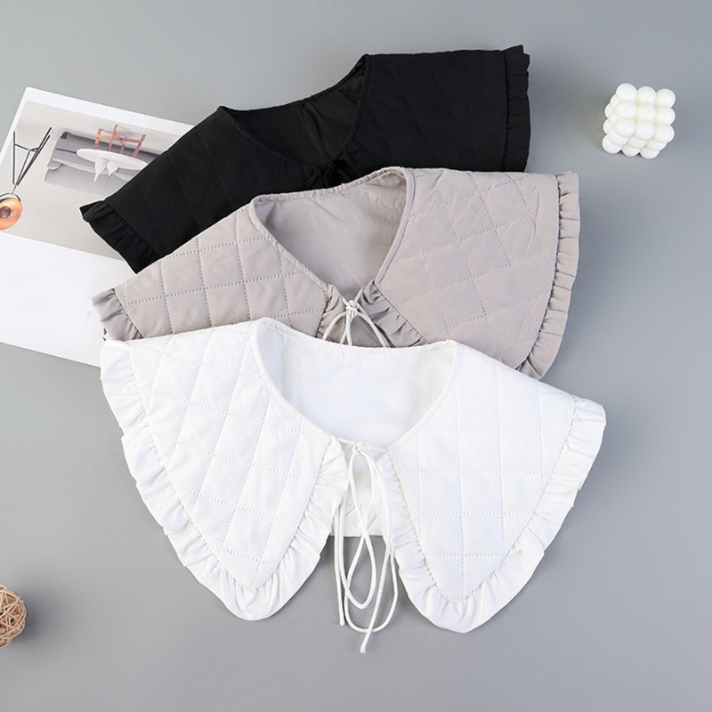 Yoioi Khăn Choàng Cổ Giả Nhún Bèo Đơn Giản Có Thể Tháo Rời Cho Nữ