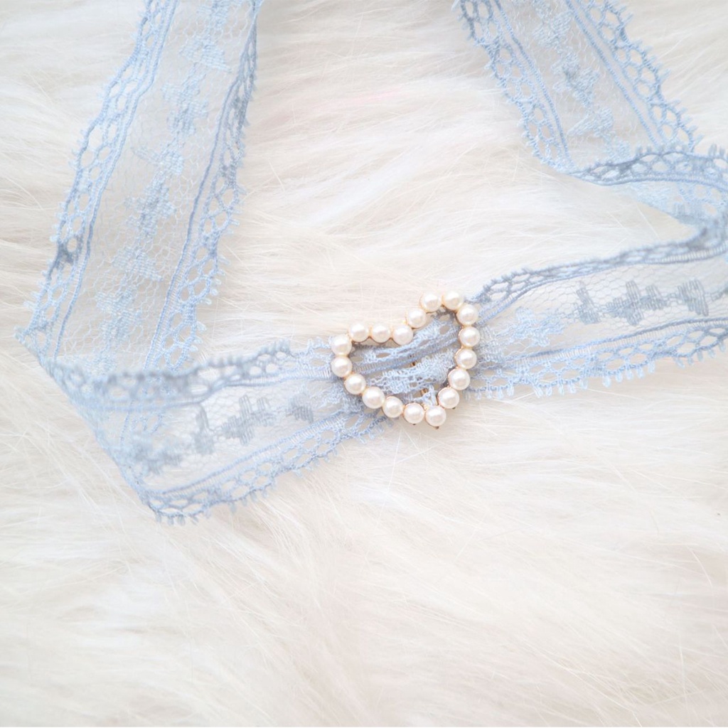 Vòng Cổ Choker Phối Ren Đính Ngọc Trai Giả Thời Trang Cho Nữ