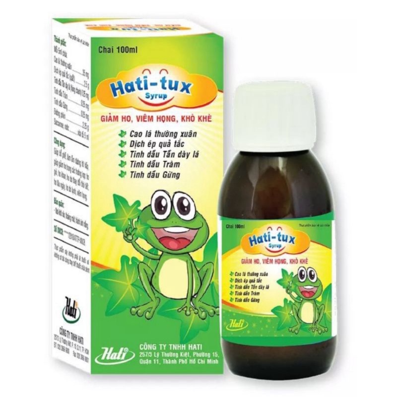 Siro Ho Hati Tux, Giảm Ho, Bổ Phế - Chai 100ml (hatitux)